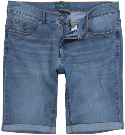 Boston Park - Heren - Jeans-Bermuda 5-pocket buikvriendelijk - Licht blauw denim - Maat 72