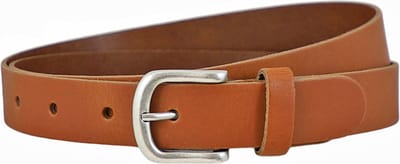 Landley Dames Riem Leer Cognac – Breedte 3 cm – Leren Vrouwen Riem - Lengte totaal 100 cm / Riemmaat 85