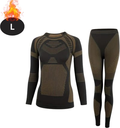 Bovista Thermokleding Dames - Thermobroek - Thermoset - Thermolegging - Winter - Thermoshirt - AardeGeel - L