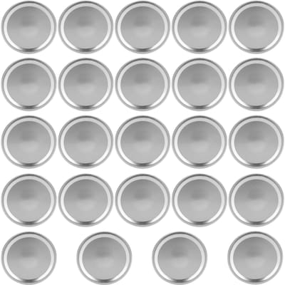 24 STUKS Ronde Split Type Deksel Canning Pot Afsluitdeksels voor Reguliere Wijdmond Pot(Zilver 70MM zilver