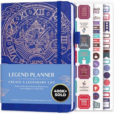 Deluxe Week- en Maand Lifeplanner voor Doelstellingen en Gelukkiger Leven - Organisator Notebook & Productiviteitsdagboek A5 Hardcover
