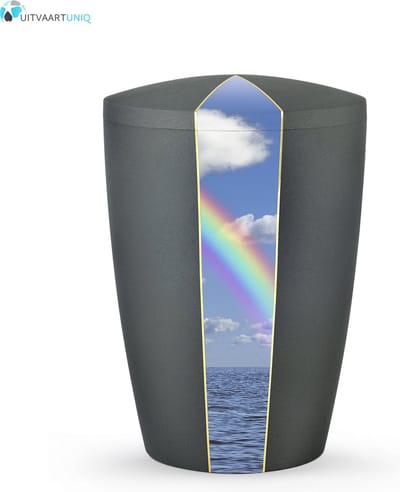 Urn antraciet fluweel regenboog - bio