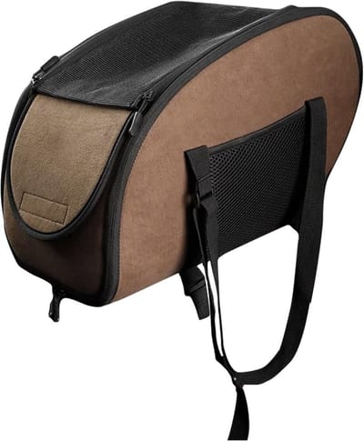 Hondenautostoeltje - Reisstoel huisdier - Veilig reizen - Comfortabel en geventileerd - 40 x 25 x 10 cm - Bruin