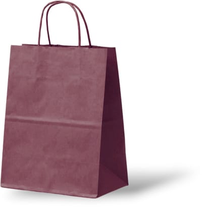 Bordeaux Kraft Tas (Medium) - Papieren Tassen - 24x12x31 cm - 50 Stuks