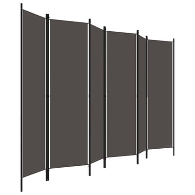 vidaXL - Kamerscherm - met - 6 - panelen - 300x180 - cm - antraciet