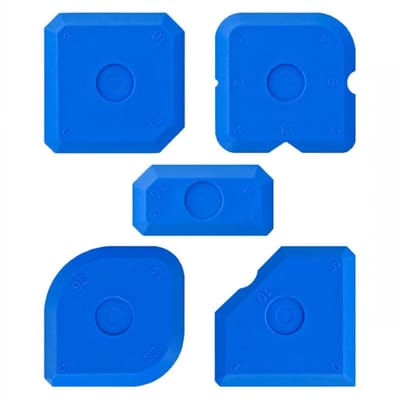 Dailygoods- Kitafwerkingstool 5-delig - Afdichtingstoolkit - Siliconen - Blauw - 12,8x7,8x2cm - Fijn afgewerkte randen - Afdichtingsgereedschap