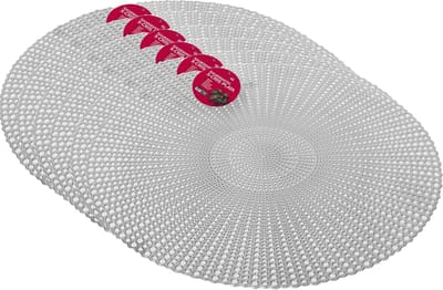 Gerimport Ronde tafel dinner placemats - 6x stuks - zilver - kunststof - Dia 40 cm - Kerst