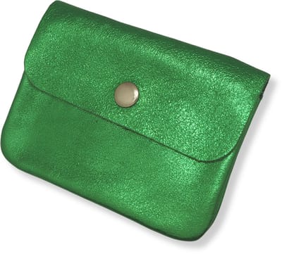 Bijoutheek Portemonnee Leer Italiaans Metallic Appel Groen