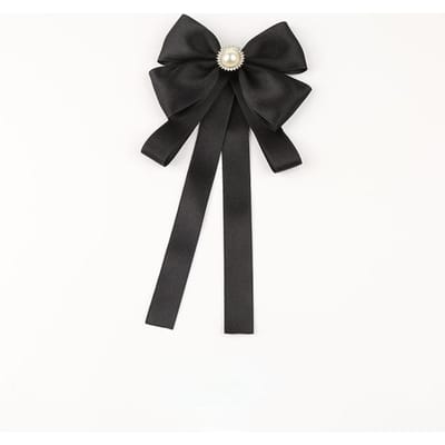 Broche nœud papillon en tissu faite à la main, style britannique, pour col de chemise, bijoux tendance, accessoires pour femmes noir