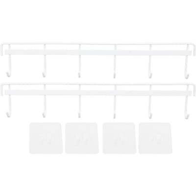 2 stuks Wandgemonteerde Kapstok RVS Wandhangende Jashaak Rail met 6 Haken voor Kleding