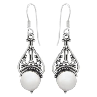 WeLoveSilver - oorhangers - zilver - druppelvorm - parelmoer steen