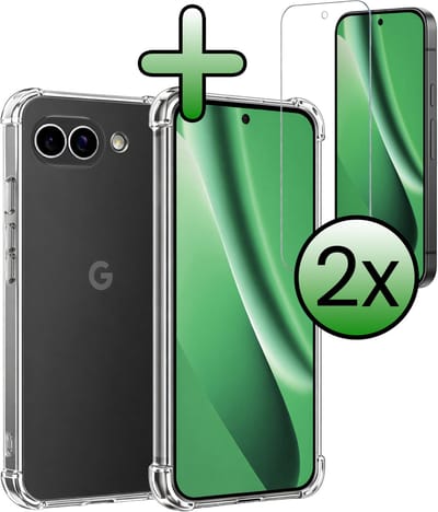 Hoesje Met Screenprotector - 2 Stuks - Geschikt voor Google Pixel 10a - Sterk & Shockproof - Siliconen Case - Back Cover - Telefoon Hoes - Shock Proof - Transparant