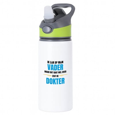 Hacebo® - Ik lijk op mijn vader waterfles met rietje groen - Papa - liefste vader - cadeautje - verjaardagscadeau - verjaardag - cadeau voor papa - cadeau - kado - geschenk - gift - papa artikelen - vaderdag - water fles - 650ML