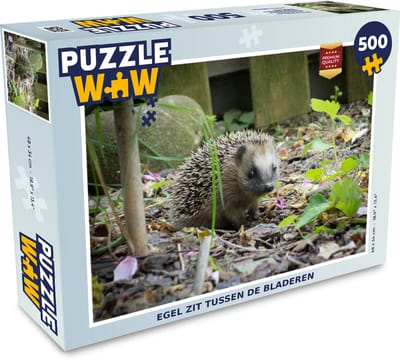 Puzzel Egel zit tussen de bladeren - Legpuzzel - Puzzel 500 stukjes
