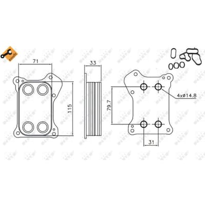 Olie radiator, motorolie  NRF 31167