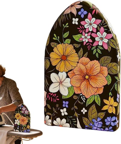 Strijkijzer handschoen - Stoomhandschoen strijk - Kleding verzorgen - Hittebestendige bescherming - 14 x 24 cm - Zwarte Bloem