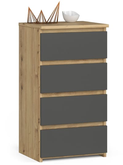 Kommode CL4 met 4 Lades / AKORD Furniture Factory / Artisan Eik - Grafietgrijs / 40x74x35 cm