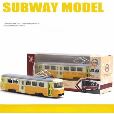 Hoge Simulatie Legering Tram Model Geluid En Licht Metro Speelgoed Bus Auto Model Verzameling Cadeau