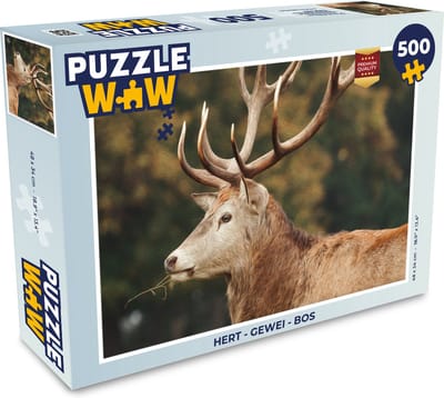 Puzzel Hert - Gewei - Bos - Legpuzzel - Puzzel 500 stukjes