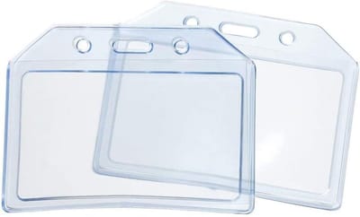 ID-kaart Badge Houder - Transparante Portemonnee - Identificatie Tonen - Dubbelzijdig Transparant - 9.5 x 7.3 cm - Blauw/Helder
