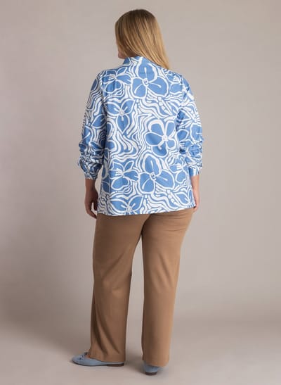 YEST CURVE Vedita Essential Tops - Uniform Blue/Off Whi - maat 4(54/56)