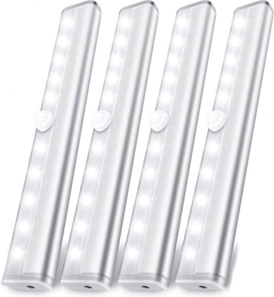4 Stuks - Led verlichting met bewegingssensor - Kastverlichting - Op Batterijen- Trapverlichting - Keukenverlichting - 20CM - Sensorlicht