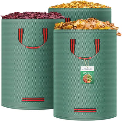 Solidchoice - Set van 3 Tuinafvalzakken met Handvatten, 272L, Duurzaam en Waterproof