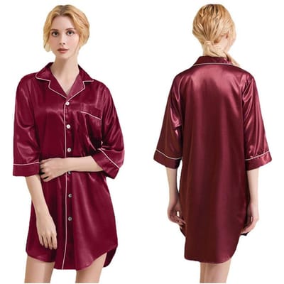 Pyjama d'été ample surdimensionné en soie à manches courtes pour la maison et chemises et pyjamas à col en V pour femmes 2XL