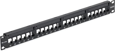 Leeg Keystone Patchpaneel - Netwerk Patchpaneel Rack Paneel - Netwerk Organiseren - 24 Poorten Toolless - 1U - Zwart