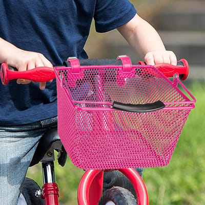 Kinderfietsmand - Fietsmandje Stuur - Spullen Vervoeren - Robuust Ijzeren Frame - 24.5 cm - Roze