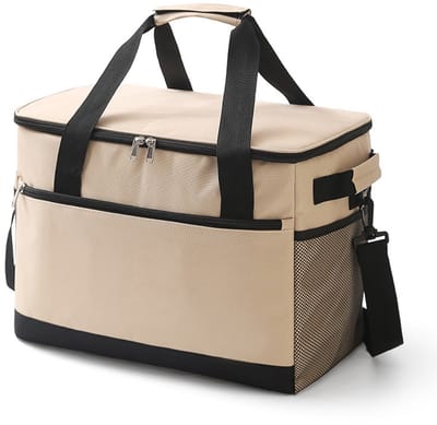 Koeltas - 38*24*30cm Picknicktas - Lunchtas - Geïsoleerde tas - Opvouwbaar - Lekvrij en waterdicht - Geïsoleerde tas voor voedseltransport - Beige