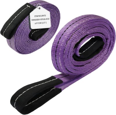 Ronde hijsband set - Hefbanden polyester - Zwaar transport tillen - TÜV/GS gecertificeerd - 25 meter 7000 kg - Paars