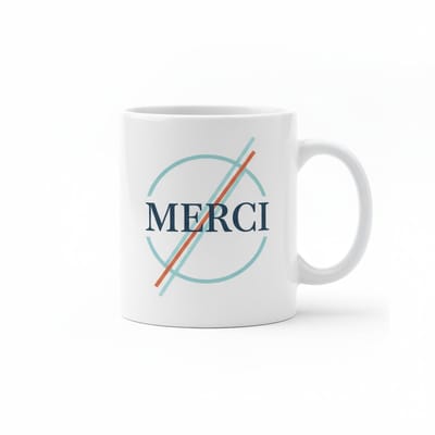Merci Dankjewel Mok – Modern Minimalistisch Frans Design Keramische Koffiemok – 330 ml