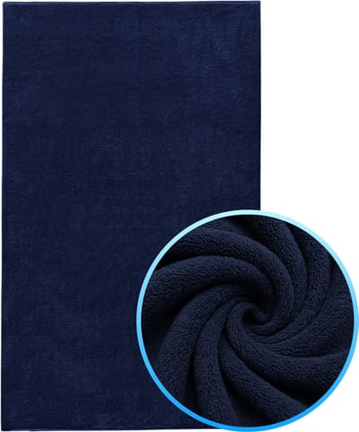 Funnies Strandlaken XXL Navy Extra groot - 100x200 cm - Strandhanddoek - Hoogwaardig Katoenen OEKO-TEX - 500 gram/m2 Luxe Dikte - Extra zacht - Sneldrogend Badhanddoek - Ideaal voor Strand, Sauna, Zwembad, Vakantie en Sport - Badlaken