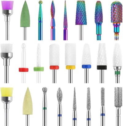Nagelfrees Bits Set - Freesbits Manicure Pedicure - Nagels Bewerken - Wolfraamcarbide Materiaal - 24 Stuks - Niet Van Toepassing