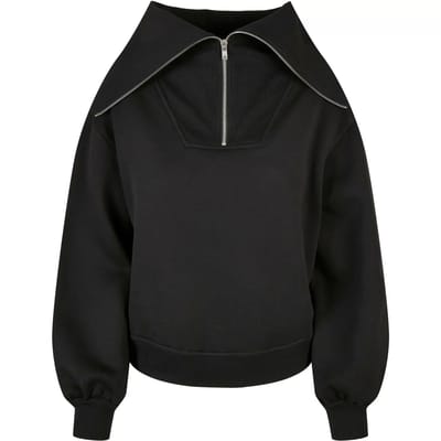 Urban Classics - Oversized High Neck Troyer Sweater/trui - XS - Zwart