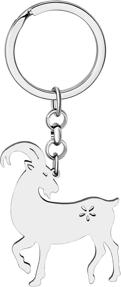 Thijox - RVS Geit Sleutelhanger - Verzilverd Dieren Charms - Hypoallergeen, Lichtgewicht, Nikkelvrij - Perfect voor Tas, Portemonnee, Vrouwen, Meisjes
