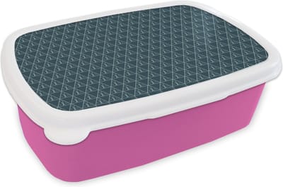 Broodtrommel Roze - Lunchbox - Brooddoos - Design - Jongens - Driehoek - Kind - 18x12x6 cm - Kinderen - Meisje