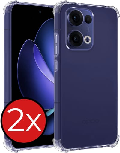 Hoesje - 2 Stuks - Geschikt voor Oppo Reno 13 - Sterk & Shockproof - Back Cover - Siliconen Case - Telefoon Hoes Shock Proof - Telefoonhoes - Transparant