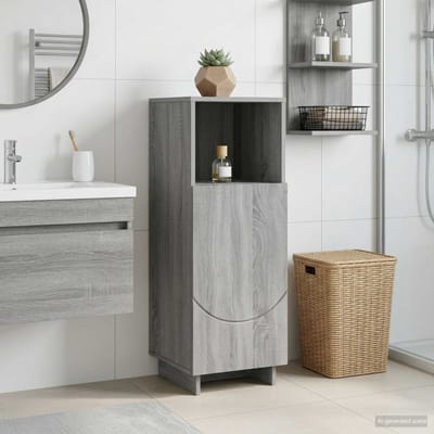 vidaXL - Badkamerkast - Grijs - Sonoma - 36,5 - x - 38 - x - 95 - cm - Bewerkt - hout