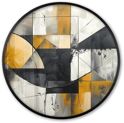 Poster in lijst Rond - Fotolijst 60x60 cm - Posters - Abstract - Kunst - Geometrisch - Aesthetic - Ronde posterlijst zwart - Decoratie - Wanddecoratie woonkamer - Muurdecoratie slaapkamer