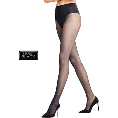 FALKE - maat S Shaping Top met vormgevend effect materiaal transparant 20 DEN panty dames zwart