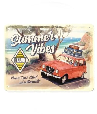 Metalen Bord 15x20 cm Renault R4 Summer Vibes