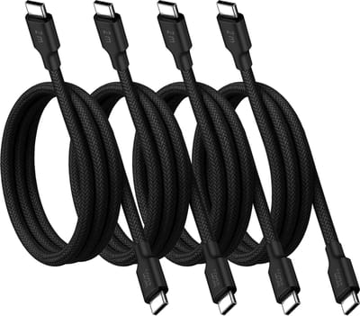 Voordeelbundel usb C kabels - Usb C naar usb C - 2 meter - Lang - 4 stuks - Zwart