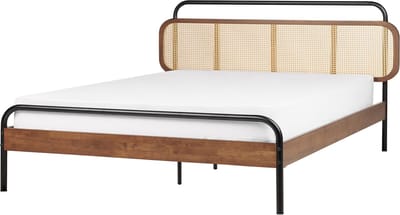 BOUSSICOURT - Tweepersoonsbed - Bruin - 180 x 200 cm - Rubberhout