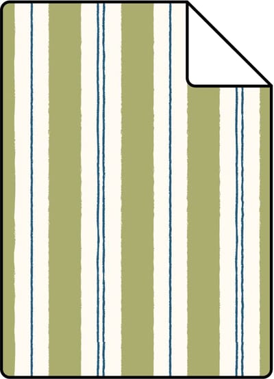 Proefstaal ESTAhome behang strepen groen en blauw - 26.5 x 21 cm - 131955-S