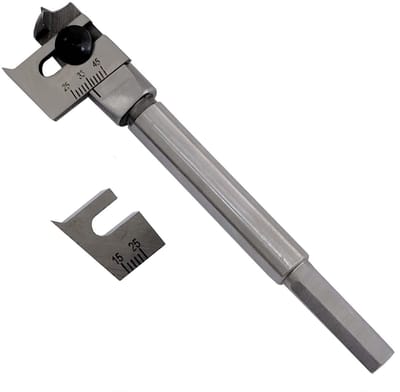 Dailygoods- Spadebit Verstelbaar - Houtbewerking - Boor - Carbon Staal - 15-45mm - Inclusief 2 Snijkoppen