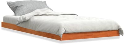 Vloerbed – Laag Bedframe – Minimalistisch Design – Stevig en Comfortabel – Geschikt voor Elke Slaapkamer - Wasbruin