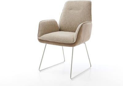 Gestoffeerde-stoel Zoa-Flex slipframe roestvrij staal materiaalmix mud pocketveer kern