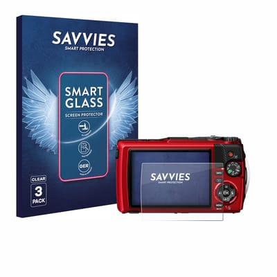 3 Stuks Savvies Screenprotector - geschikt voor Olympus OM System Tough TG-7 - beschermfolie glas transparant